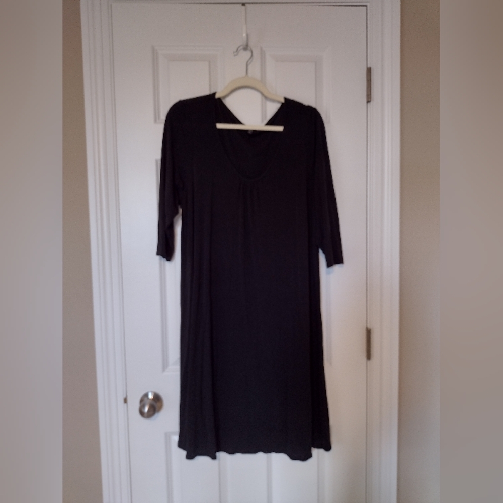 Eileen Fisher black silk knit dress size XL
